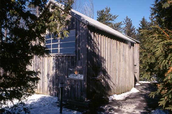 First Snow, 1998, view of exterior of shack