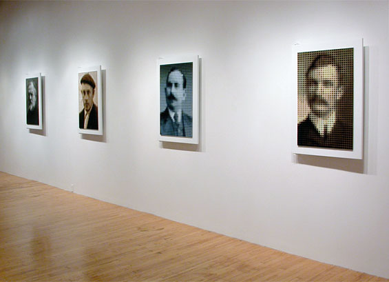 Four men whom I never met and who never knew each other but whose bloodlines converge in my children, 2003, installation view