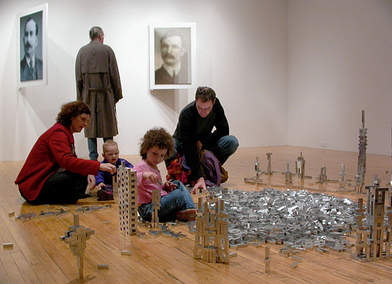 Four men whom I never met and who never knew each other but whose bloodlines converge in my children, 2003, exhibition opening
