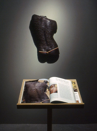 Patterns of Commitment, 1991, detail (magazine stand and replica of woman’s back)