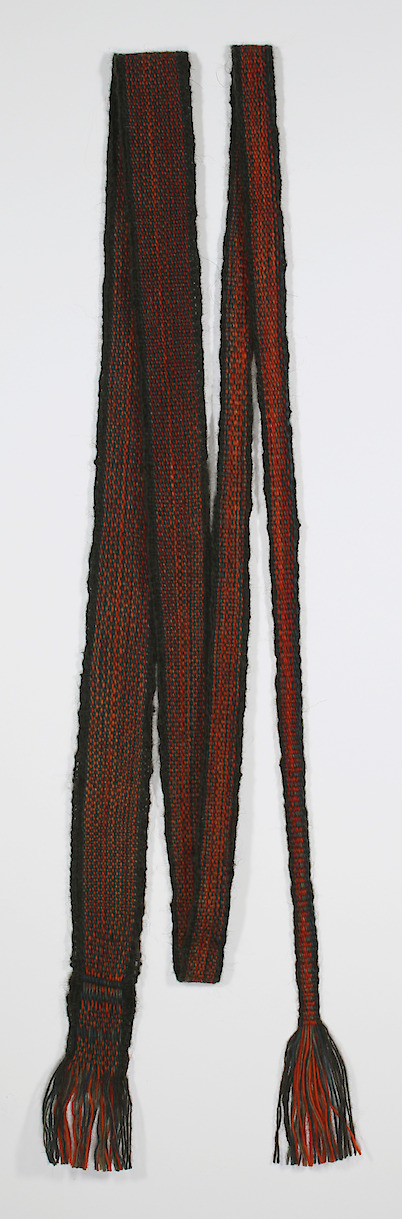 Icelandic Naturally Dyed Wool Inkle Loom Weaving, 2020, 1.5 x 94 in